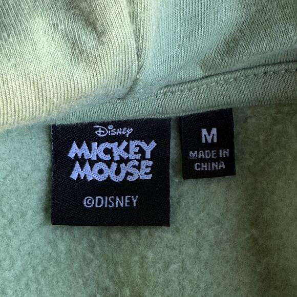 Disney Mickey Mouse Hoodie Mens Medium Sage Green Tennis Graphic 1928 Pullover - Picture 5 of 8